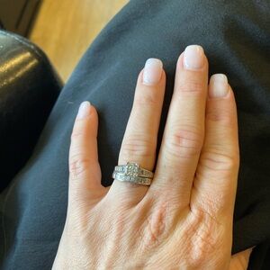 Dazzling White Gold Wedding set with Clear Stones